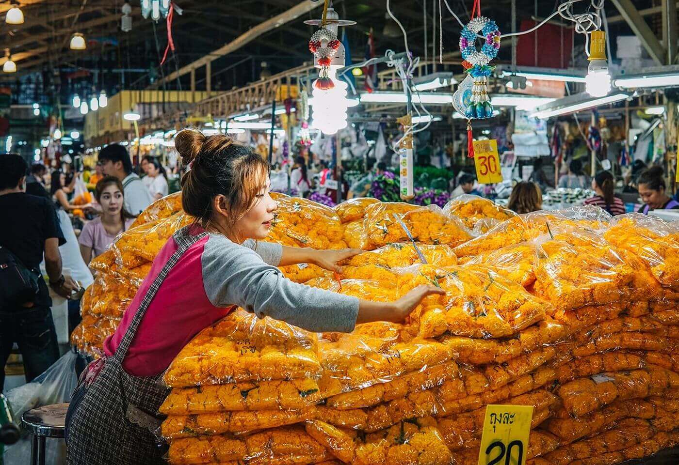 Bangkok Pak Khlong Talat Mai Flower Market}
