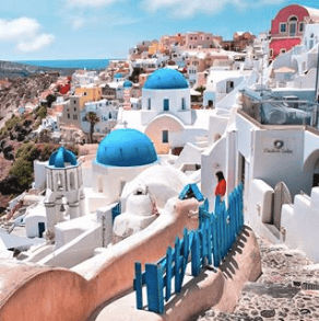 Explore the white maze of Santorini