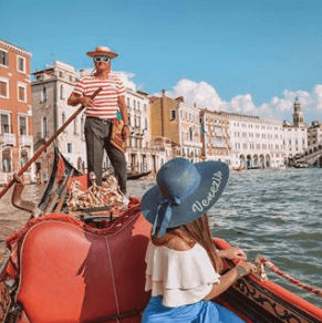 Taking a Gondola in Venice