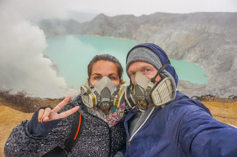 Hiking to the top of Mount Ijen