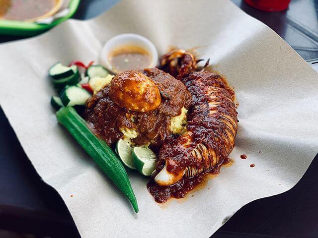 nasi dulang daun pisang