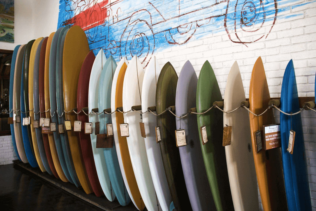 Surf boards in Bali