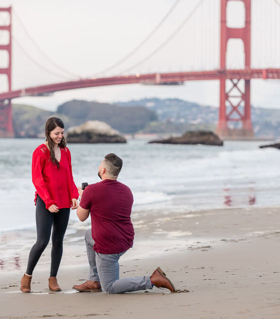 Baker Beach, beach engagement, San Francisco
