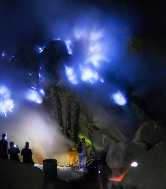 Blue fire at Mount Ijen