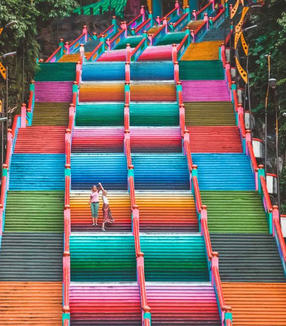 Batu Caves colorful stairs