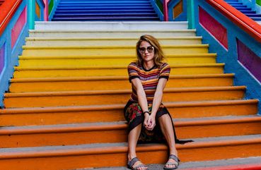 Colorful stairs at batu caves, Kuala Lumpur