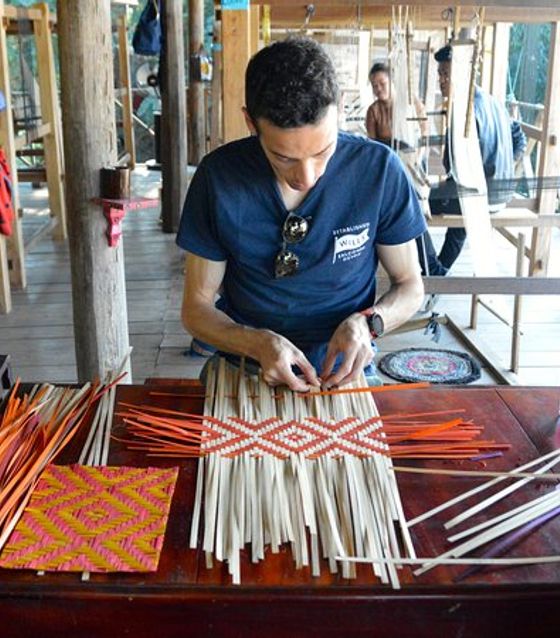 Local weaving class in Bali
