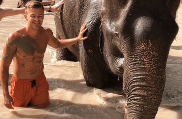 Washing the elephants in Kuala Lumpur